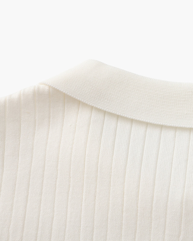 Premium Geripptes Polo