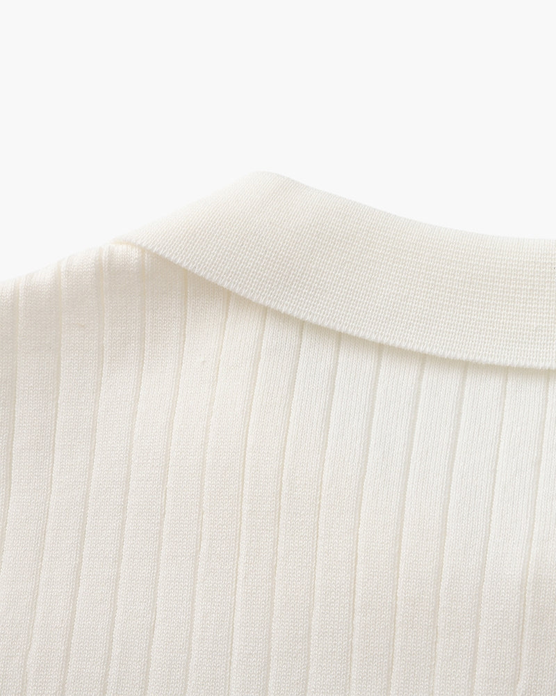 Premium Geripptes Polo